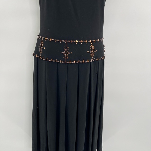 Talbots Women's 10P Petite Black Pleated A-Line Sleeveless Dress - Picture 8 of 12